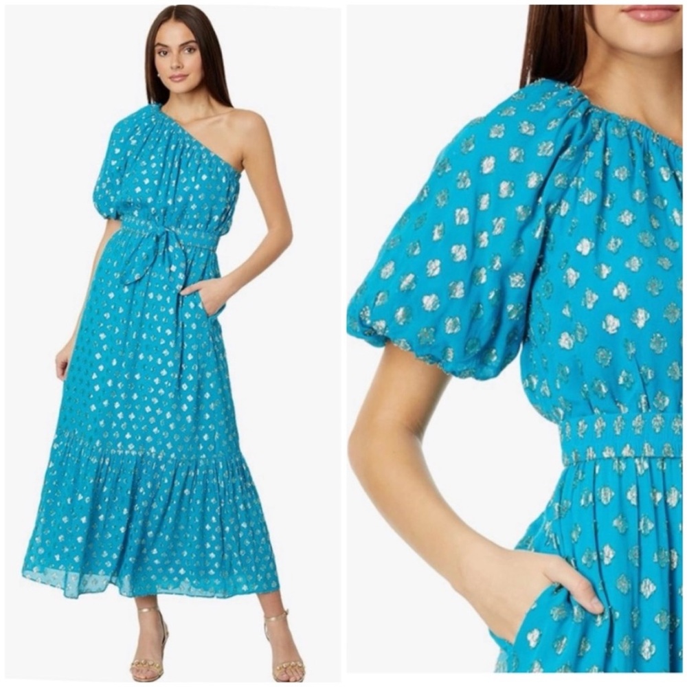 NEW Lilly Pulitzer Zelalynn One
Shoulder Maxi tiered Dress size 6